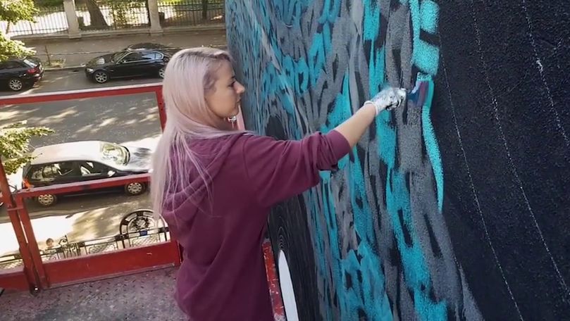 O moldoveancă a participat la un concurs de Street Art în Poturgalia