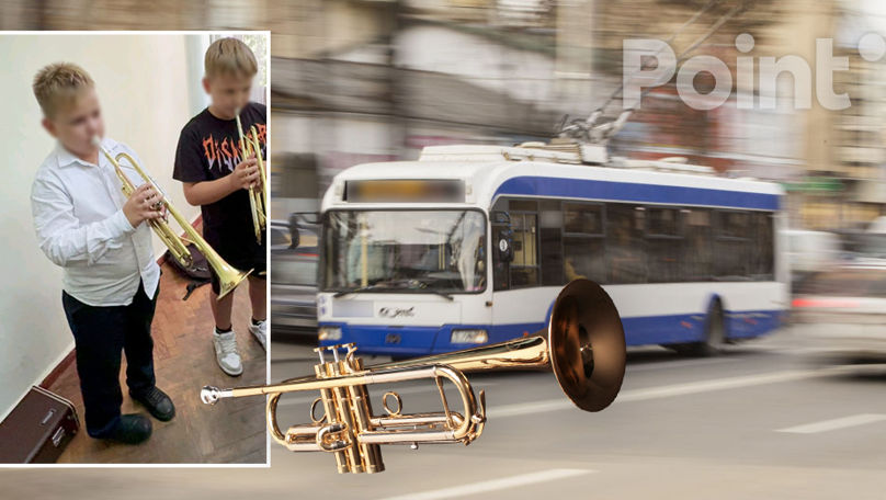 В Кишиневе ищут трубу: ребенок забыл инструмент в троллейбусе.