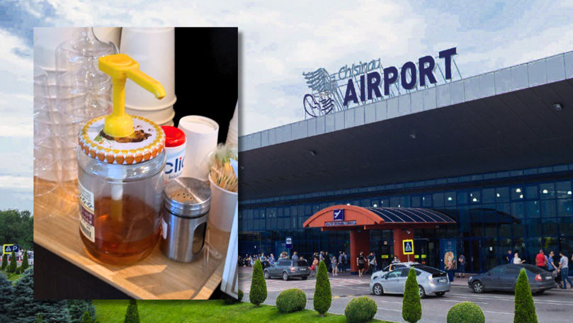 Miere într-un borcan cu dozator, în Business Lounge-ul de pe AIC