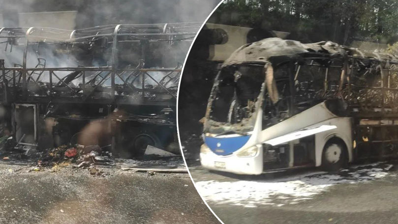 Un autocar cu moldoveni a luat foc pe un drum din Austria. Reacția MAEIE