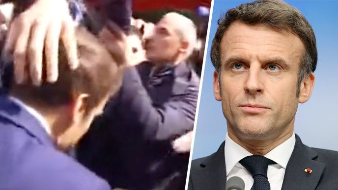 Macron, atacat cu roșii la prima ieșire publică după prezidențiale
