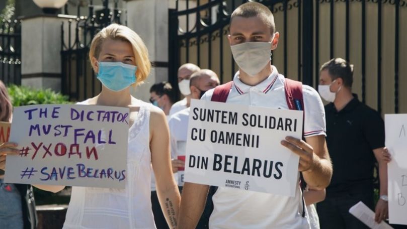 Protest la Ambasada Republicii Belarus: E ca în aprilie 2009 la Chișinău