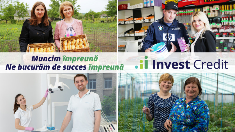 Invest Credit: Muncim împreună. Ne bucurăm de succes împreună Ⓟ