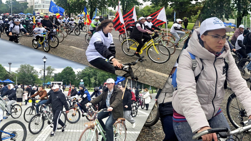 Localnicii din Ungheni au celebrat Ziua Europei pe biciclete