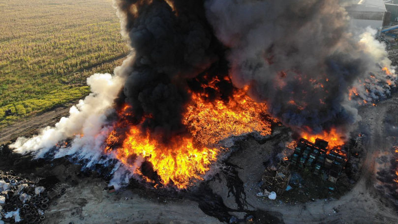 Primăria, despre incendiu: Terenul e în proprietatea unui agent economic