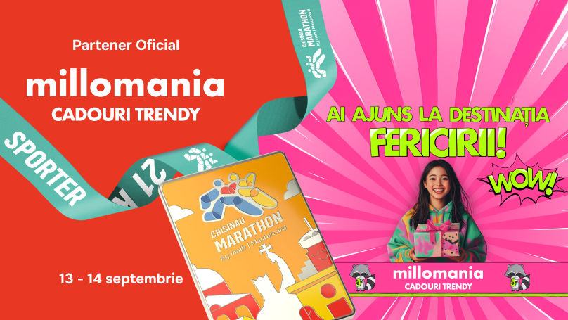 Millomania, partener oficial Chisinau Marathon by maib|Mastercard Ⓟ