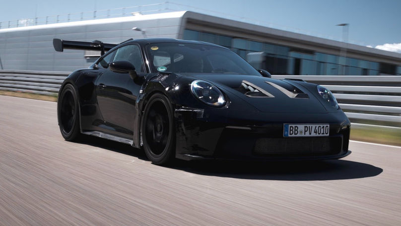 Imagine teaser cu viitorul Porsche 911 GT3 RS: Motor cu circa 500 CP