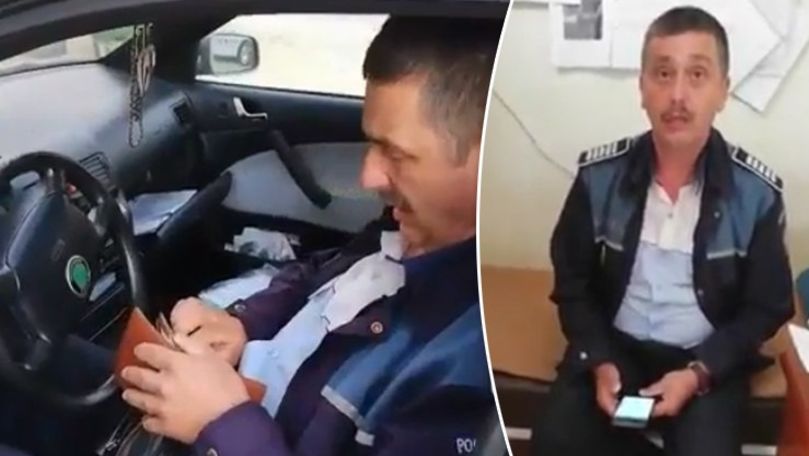 Imagini virale: Poliţist, prins în trafic fără asigurare la maşină