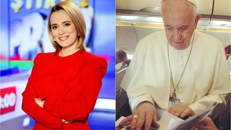 Andreea Esca și Papa Francisc, selfie de 65.000 de aprecieri în 12 ore