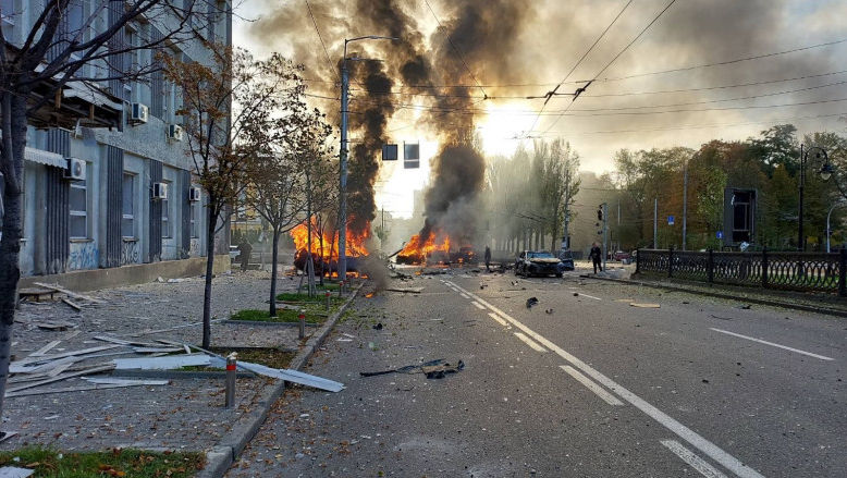 Momentul bombardamentelor de la Kiev, surprins în direct la BBC