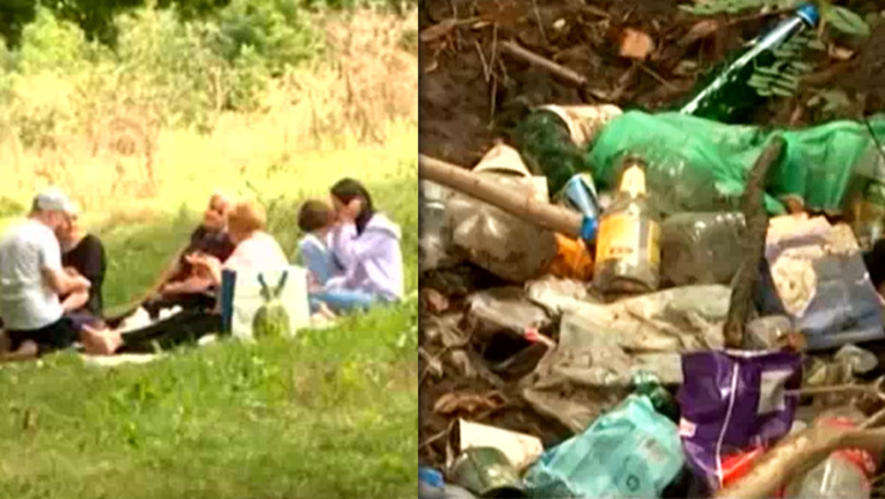 Парки Кишинева полны отдыхающих: люди оставляют горы мусора. Коллаж: Point.md