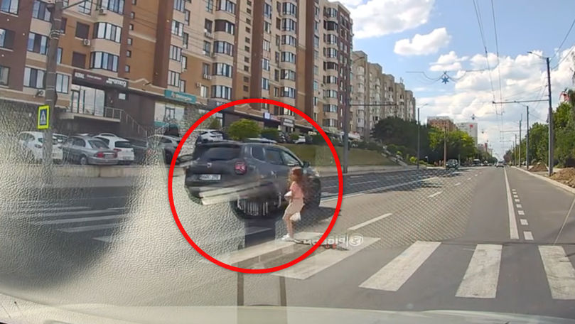 Un copil, la un pas de a fi lovit pe o trecere de pietoni din Capitală