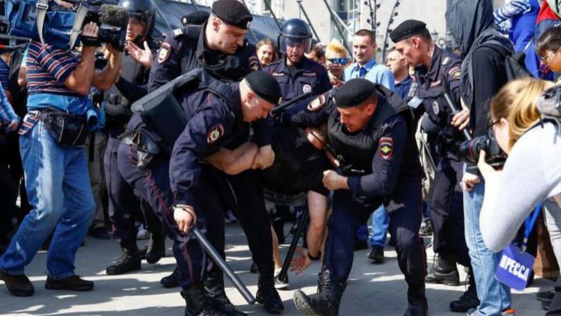 Un moldovean riscă închisoare pentru că a fost la un protest din Moscova