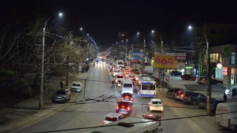 Iluminatul public a fost inaugurat pe strada Kiev din Chișinău