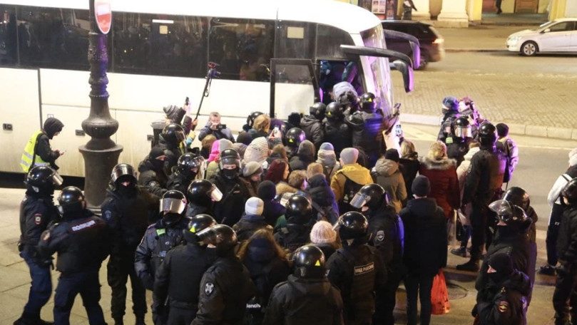Al doilea protest la Sankt Petersburg: Cel puțin 20 de oameni, reținuți