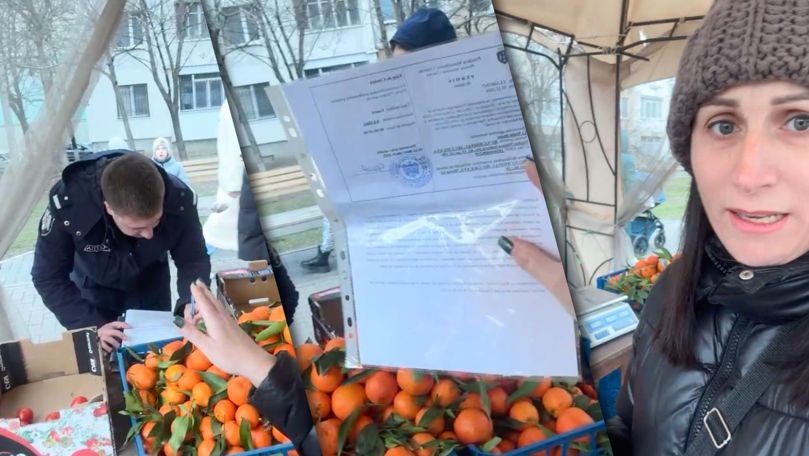 O femeie care vindea fructe în stradă, indignată de amenda primită