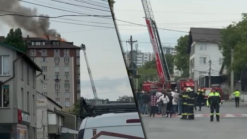 Arde o mansardă la Durlești: Pompierii au reușit să localizeze incendiul