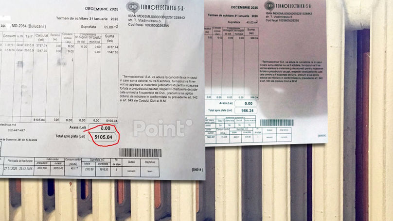 Жители Кишинёва шокированы счетами за отопление: более 5 000 леев за декабрь.