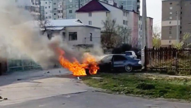 В Тирасполе перевернулся автомобиль.