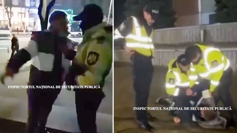 Alertă la Chișinău: Un tânăr, filmat cum îl ia la pumni pe un polițist