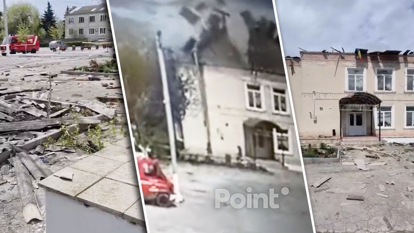 В Оргеевском районе ветер сорвал крышу с примэрии Погребен.