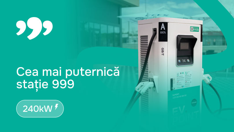 999 a deschis la Sculeni o stație ultra-fast de 240 kW Ⓟ