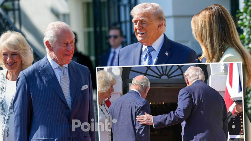 Трамп нарушил королевский протокол во время визита Карла III.