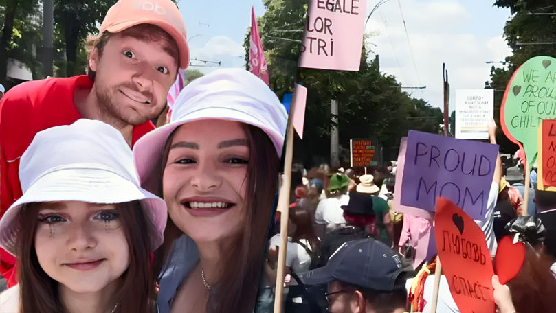 Artista Ana Cernicova, cu familia la marșul LGBT: Dacă ai inimă, nu răni