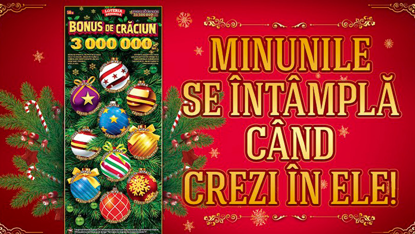 Loteria Națională: Câștig de 3 milioane de lei cu Bonus de Crăciun (P)