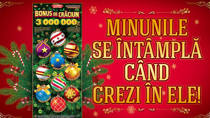 Loteria Națională: Câștig de 3 milioane de lei cu Bonus de Crăciun (P)