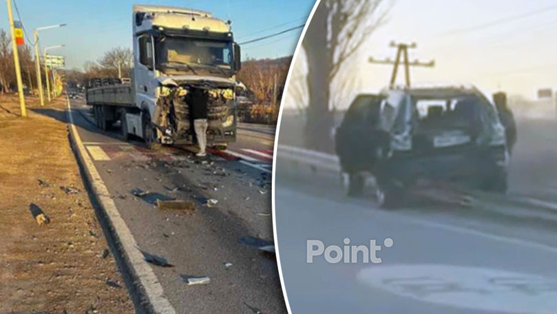 ДТП в Страшенском районе: грузовик врезался в Mercedes, пострадал водитель.