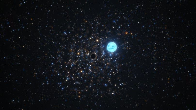 O gaură neagră, descoperită într-un roi stelar în afara Căii Lactee
