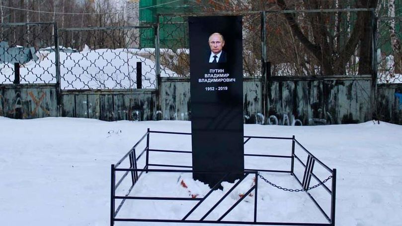 Mormântul lui Putin a apărut într-un oraș din Rusia