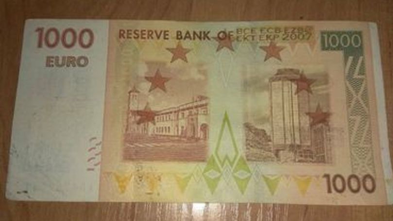 O bancnotă de 1.000 de euro a fost descoperită la Tighina