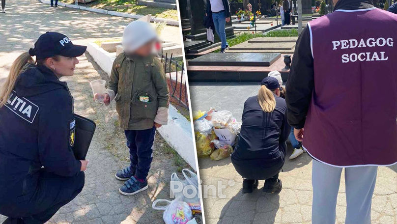 Peste 30 de familii cu copii, prinse în timp ce cerșeau în cimitirele din Capitală.