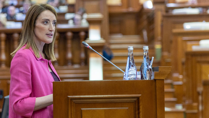Роберта Метсола в Кишиневе объявила об открытии Бюро Европейского парламента.
