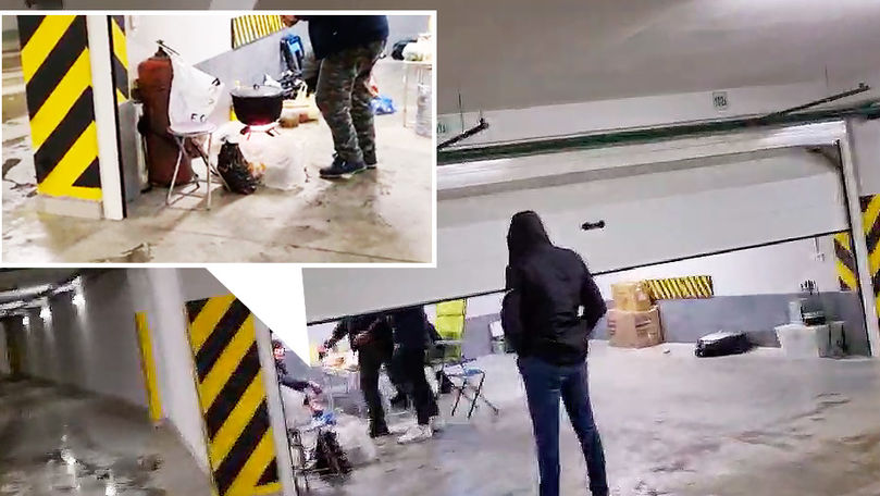 В Кишиневе на подземной парковке устроили барбекю возле газового баллона. Коллаж Point.md.