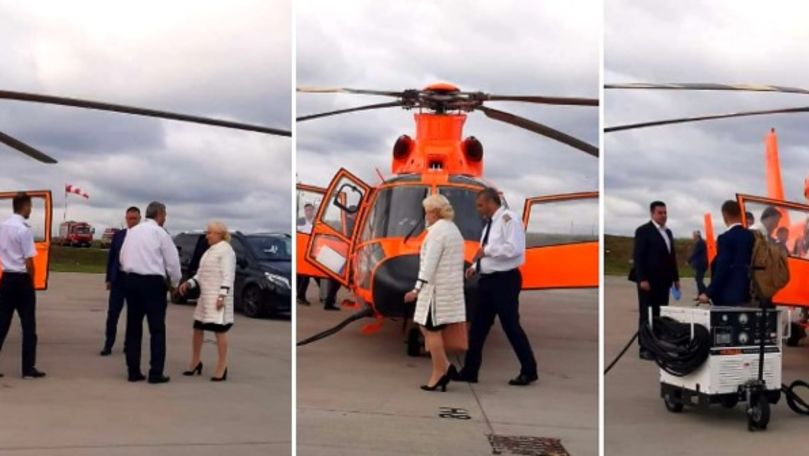Dăncilă a ajuns cu elicopterul în regiunea fără autostradă din România