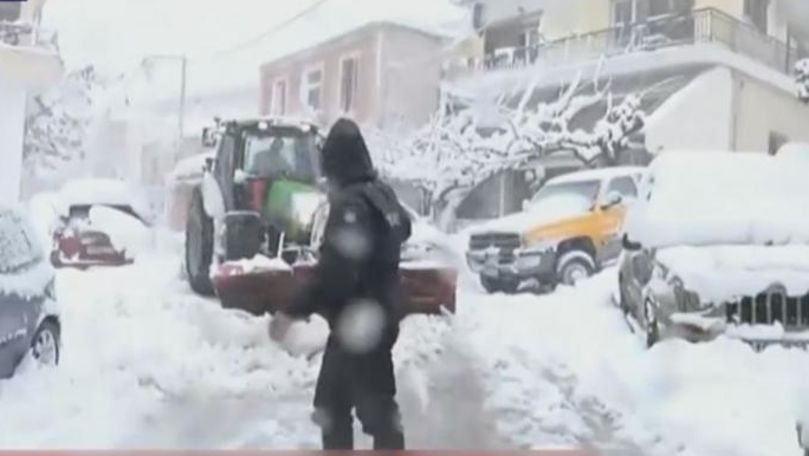 O furtună de zăpadă a lovit și Grecia: Traficul, grav perturbat