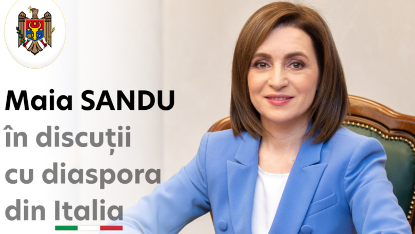 Președinta Maia Sandu a discutat cu diaspora din Italia