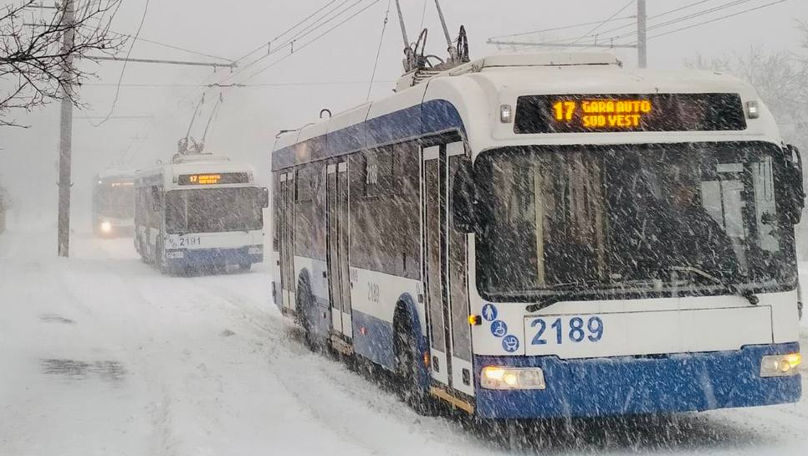 Circulația troleibuzelor în Capitală, afectată de vremea nefavorabilă
