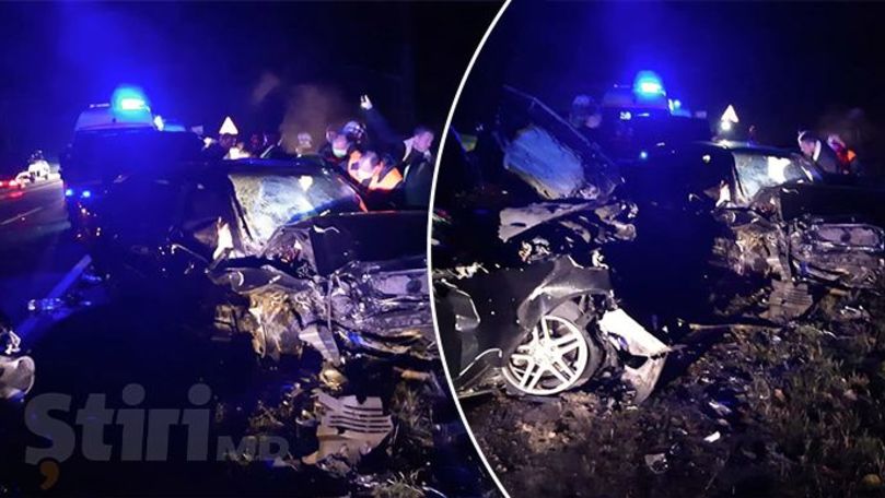 Accident cu Mercedesuri la Strășeni: 1 mort și 7 răniți. Primele imagini