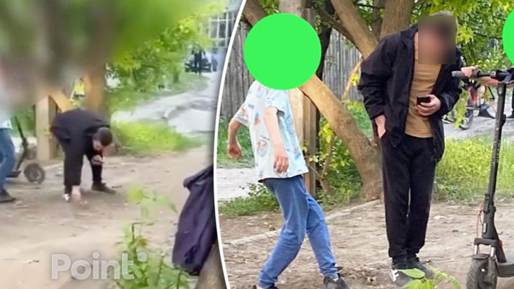 В Кишиневе во дворе, где играли дети, мужчина с ножом искал наркотики.