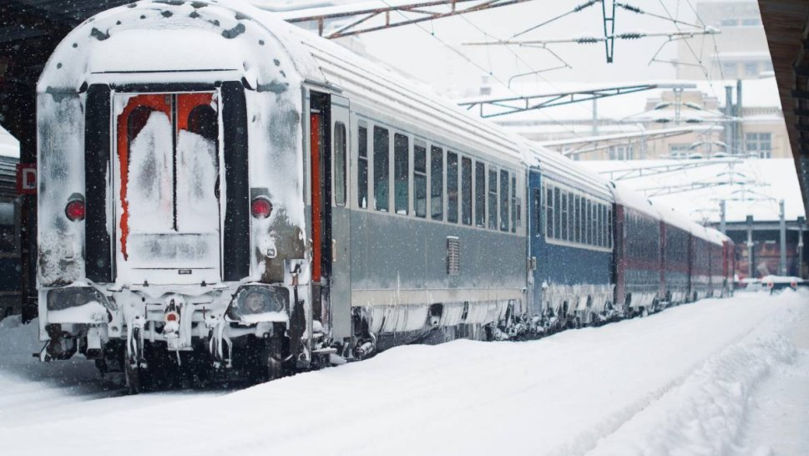 Tren cu ruta Chișinău - București, blocat la graniță din cauza zăpezii