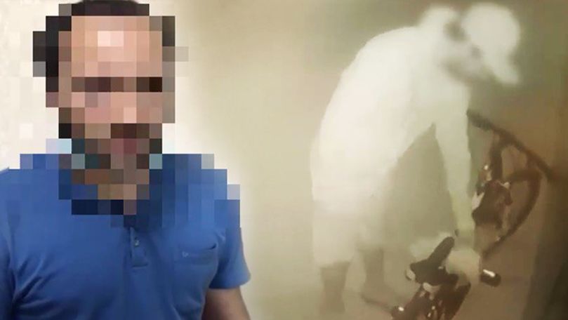 Tânăr, filmat cum fură două biciclete din scara unui bloc din Capitală