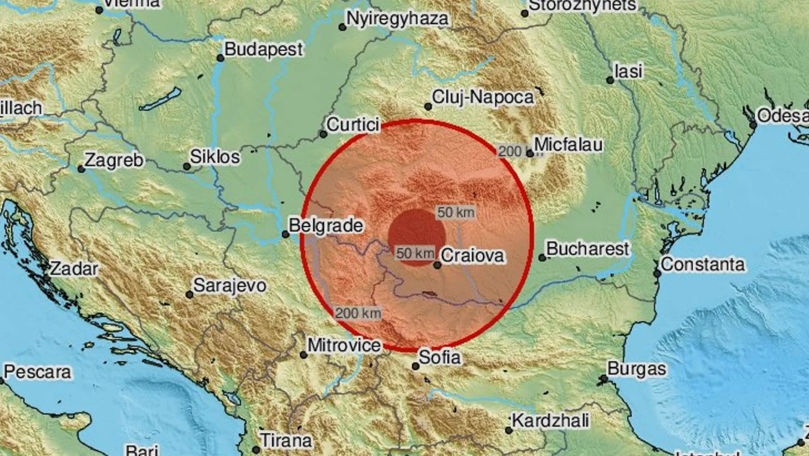 В Румынии произошло землетрясение магнитудой 4,4.