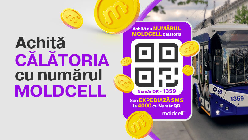 Achită călătoria în transportul public cu numărul Moldcell Ⓟ