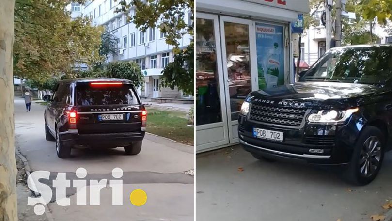 Pretor din Chișinău, filmat cum merge cu Range Roverul pe trotuar