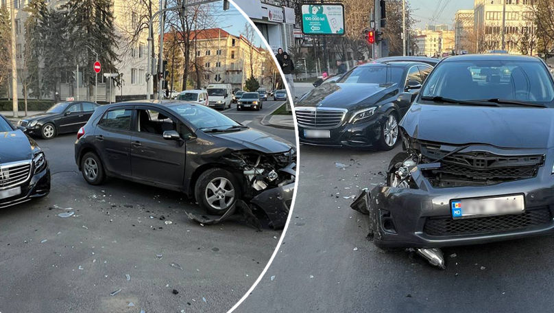 Accident rutier în Capitală: Două automobile, grav avariate