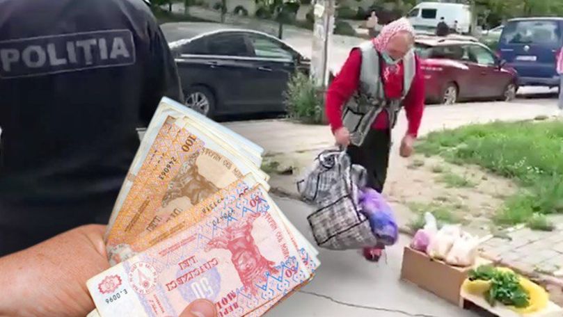 Bătrâna care vindea verdețuri în Chișinău, amendată de poliție